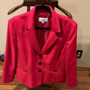 Le Suit Women's Vibrant Red Suit Jacket